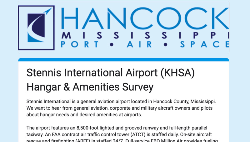 Stennis International Survey 22 - Mississippi Airports Association
